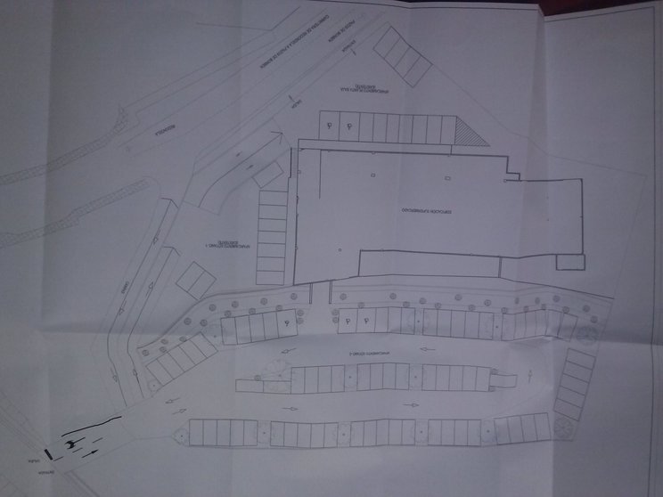 Plano do proxecto de ampliación do aparcadoiro do supermemrcado Vego.