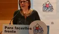 Carme Adán no Mitin en Redondela